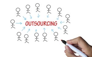 Outsourcing auf einem Whiteboard