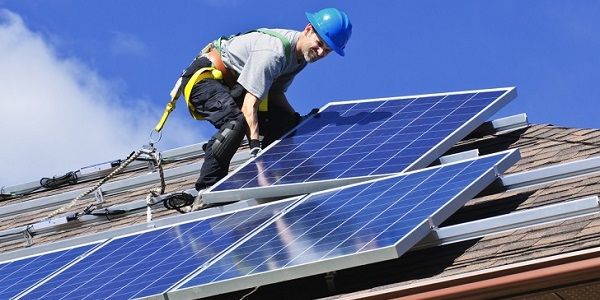 Solaranlage wird installiert