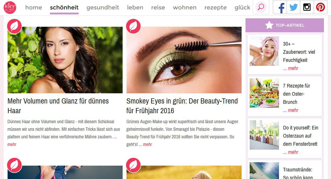 „Idee für mich“ – Inspirationen für jeden Tag